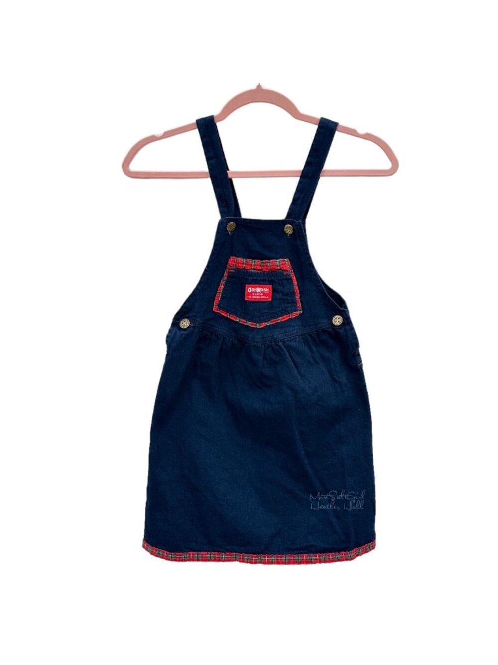 OshKosh b'gosh Vintage 1980's USA Union Made Vestbak Jumper Dress Size 6X